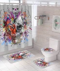 Bring Some Edge to Your Bathroom with This Tiger Skull Shower Curtain
