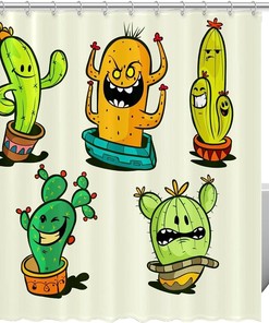 Bring The Desert Home With This Stunning Cactus Shower Curtain