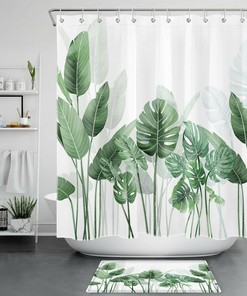 Bring The Perfect Balance Of Nature And Style Into Your Bathroom With Tropical Plant Shower Curtain
