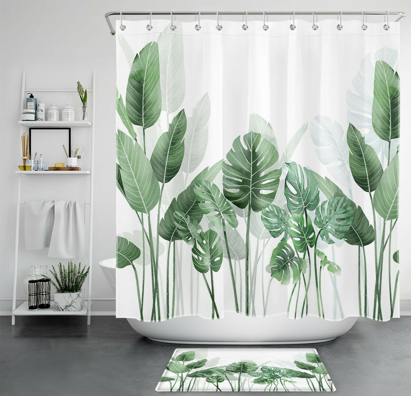 Bring The Perfect Balance Of Nature And Style Into Your Bathroom With Tropical Plant Shower Curtain