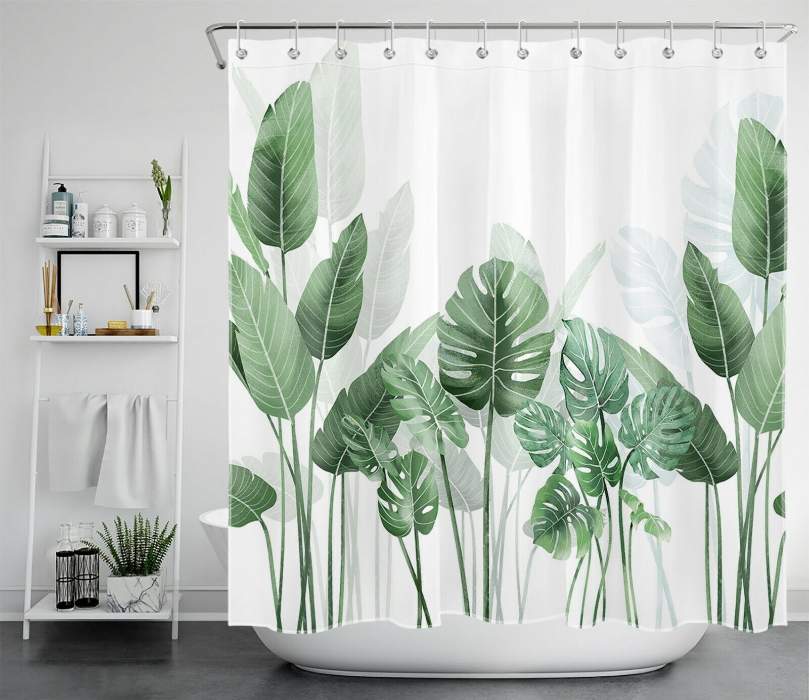 Bring The Perfect Balance Of Nature And Style Into Your Bathroom With Tropical Plant Shower Curtain