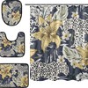 Bring The Tropics To Your Bathroom With Alaza Tropical Leopard Flower Shower Curtain And Mat.