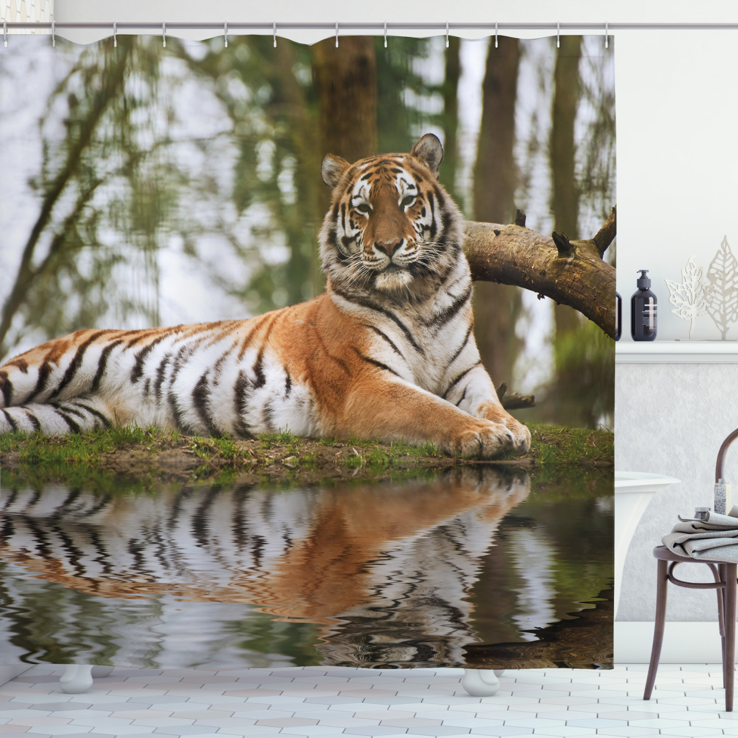 Bring Warmth to Your Bathroom with Siberian Mammal Tiger Shower Curtain
