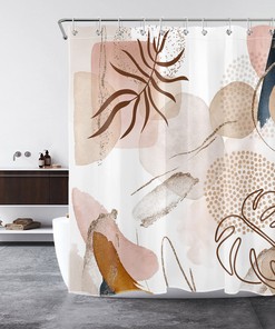 Bring a Tropical Vibe with Watercolor Geometric Tropical Plant Art Shower Curtain Bathroom Accessories