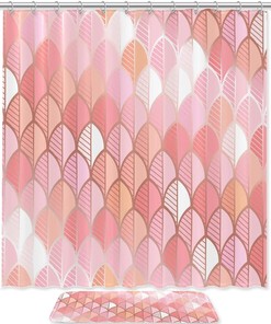 Bring in the Natural Beauty with the Rose Gold Leaf Waterproof Shower Curtain