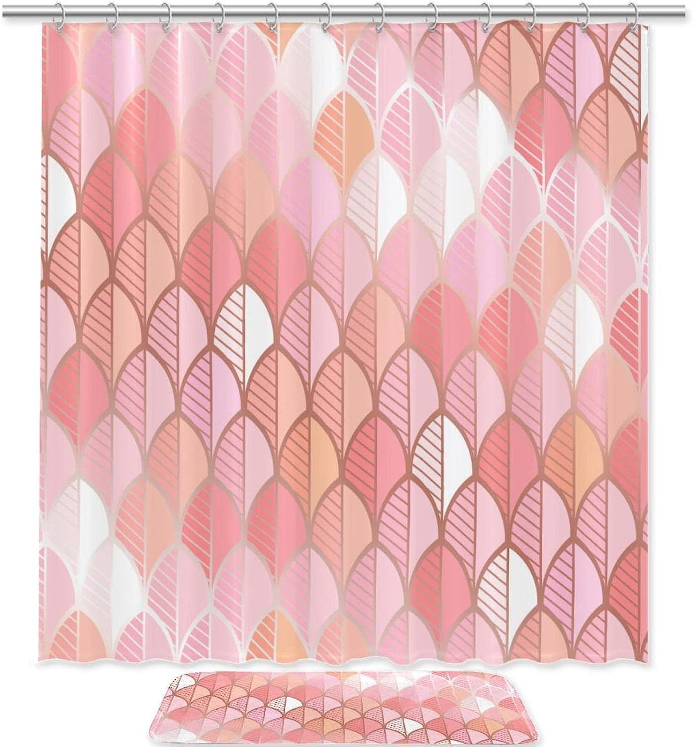 Bring in the Natural Beauty with the Rose Gold Leaf Waterproof Shower Curtain