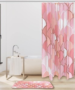 Bring in the Natural Beauty with the Rose Gold Leaf Waterproof Shower Curtain