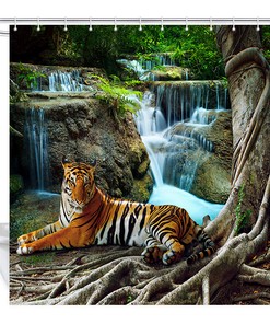Bring the Outdoors In with Tigers Waterfall Forest Shower Curtain for Your Bathroom