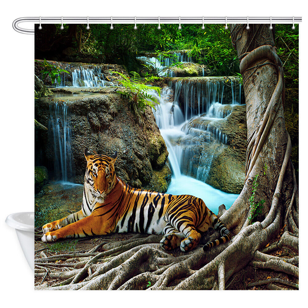 Bring the Outdoors In with Tigers Waterfall Forest Shower Curtain for Your Bathroom
