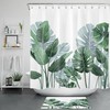 Bring the Tropics to Your Bathroom with Watercolor Fresh Palm Tree Banana Leaves Shower Curtain Bathroom Accessory