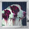 Brittany Dog Art Print Customized Shower Curtain