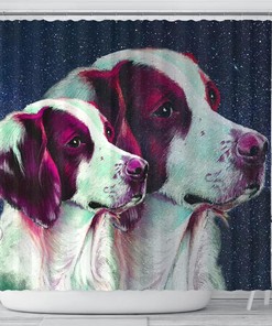 Brittany Dog Art Print Customized Shower Curtain