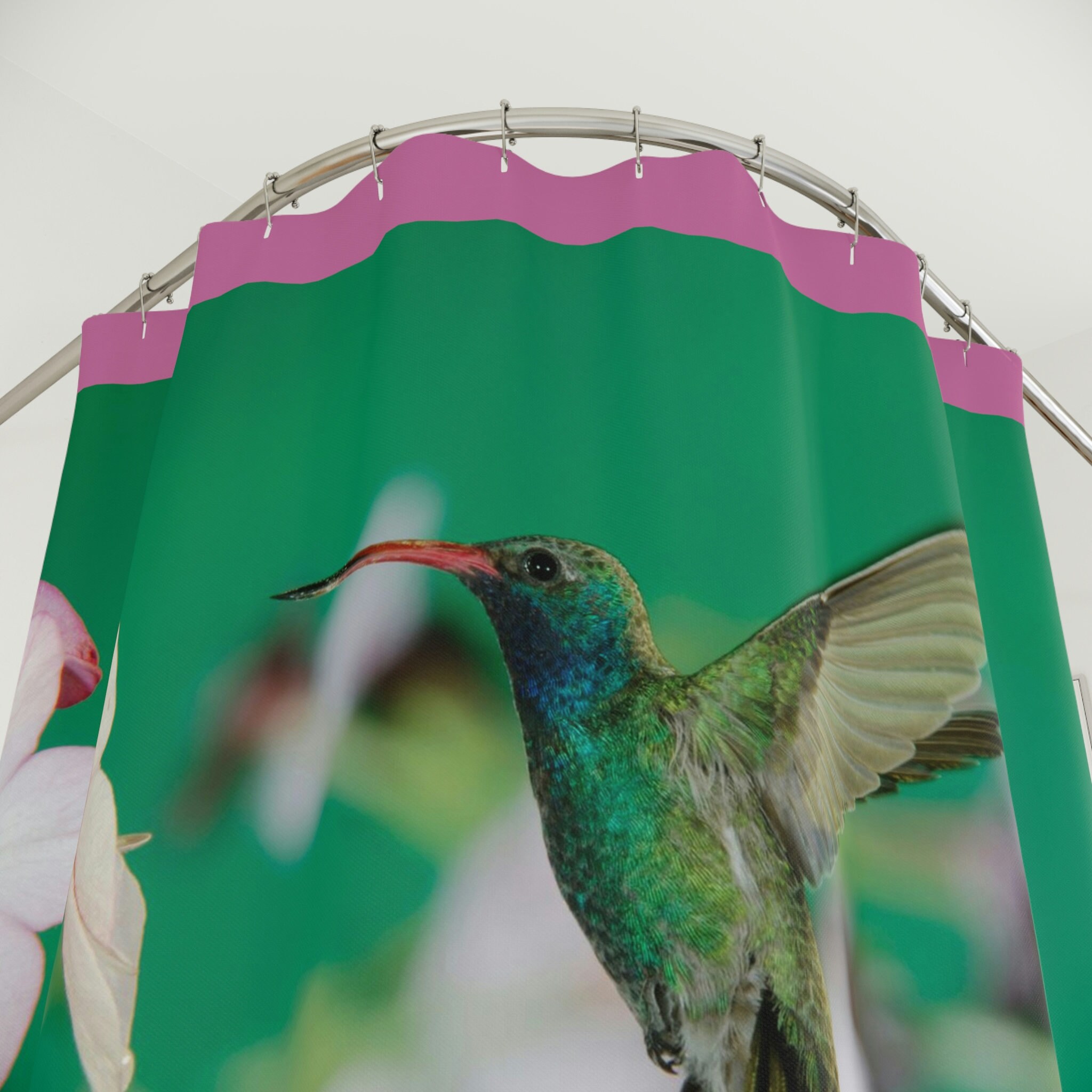 Broad-billed Hummingbird Shower Curtain - Exotic Bird Bathroom Decor