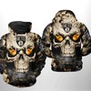 Brooklyn Nets Nba Skull 3D Hoodie With Sleek Design