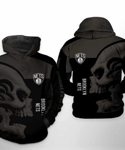 Brooklyn Nets Nba Skull Team 3D Hoodie To Show Off Your Spirit