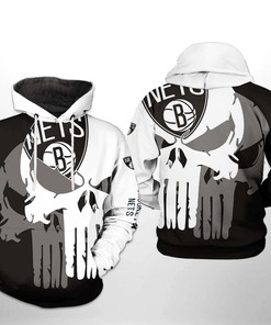 Brooklyn Nets Nba Team Skull 3D Hoodie A Must-Have For Fans