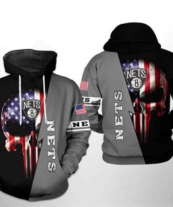 Brooklyn Nets Nba Us Flag Skull Team 3D Hoodie For Ultimate Fans