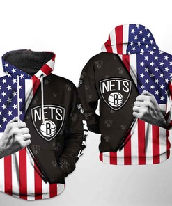 Brooklyn Nets Nba Us Flag Team 3D Hoodie Perfect For Game Day