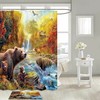 Brown Bear Family Fishing Fabric Shower Curtain For Bathroom