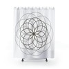 Brown Grey Geometric Circles Shower Curtain For Minimalist Bathroom Decor