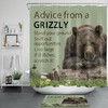 Brown Grizzly Bear Print Shower Curtain For Wildlife Lovers