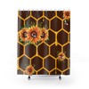 Brown Honeycomb, Bees, Sunflowers And Honey Drips Shower Curtain For Bathroom