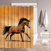 Brown Horse Quick-Drying and Washable Shower Curtain for Rustic Bathroom 