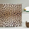Brown Leopard Print Tiger Fabric Shower Curtain For Bathroom Decor