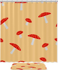 Brown Mushroom Shower Curtain To Add Warmth To Your Bathroom