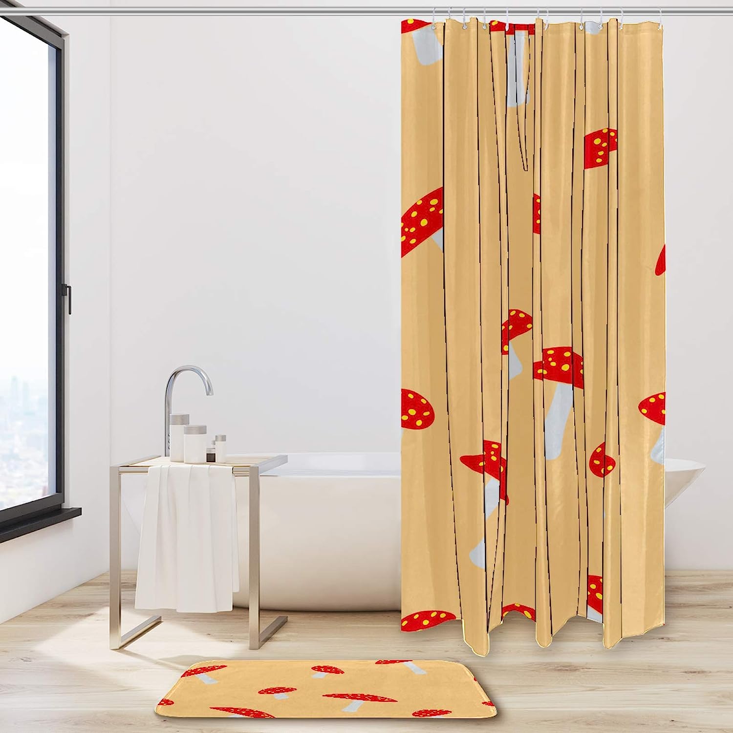Brown Mushroom Shower Curtain To Add Warmth To Your Bathroom - Image 2