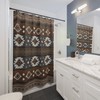 Brown Native American Design Shower Curtain, Southwestern Bathroom Decor for Rustic Feel