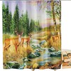 Brown Wildlife And Traditional Deer Bathroom Shower Curtain, Perfect For A Rustic Bathroom Theme