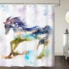 Brush Art Horse Spirit Waterproof Fabric Shower Curtain For Bathroom Decor