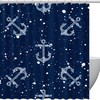 Bubble Anchor Print Waterproof Fabric Shower Curtain For Bathroom
