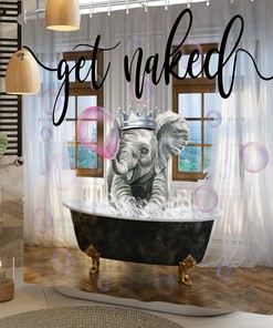 Bubble Elephant Shower Curtain for Cute & Lively Bathroom Decor