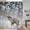 Bubbling Elephant Shower Curtain For Kids Bathroom Decor, Playful And Fun Bath Curtains, Cute Bathroom Accessories