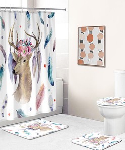 Buck In The Woods Shower Curtain For A Wilderness Bathroom Decor, Hunting Bathroom Accessories