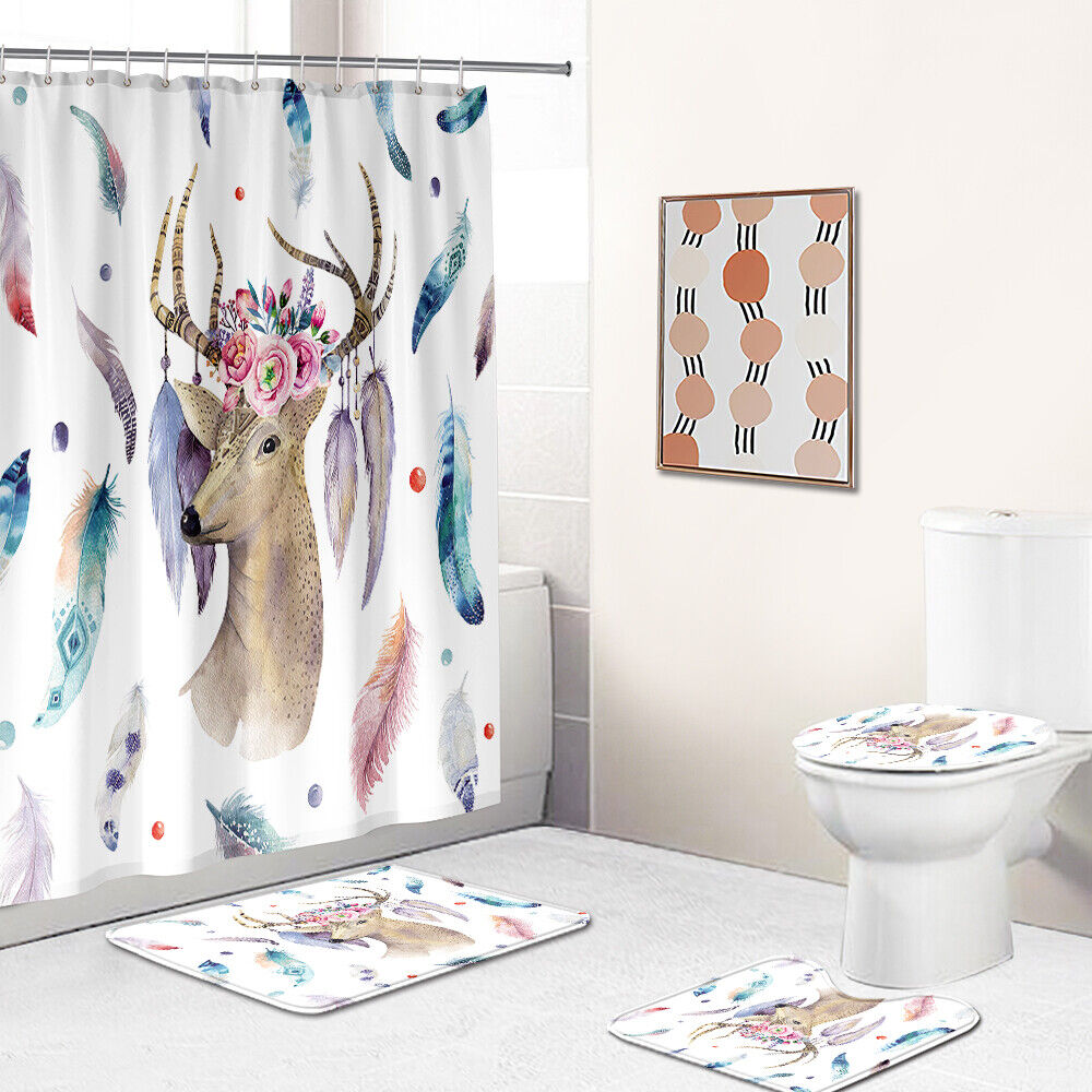 Buck In The Woods Shower Curtain For A Wilderness Bathroom Decor, Hunting Bathroom Accessories