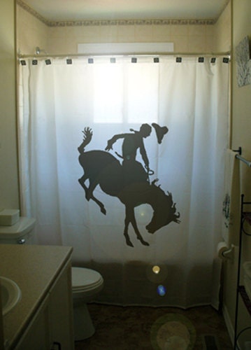 Bucking Bronco Rodeo Horse Western Bathroom Shower Curtain