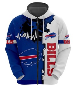 Buffalo Bills All Over Print 3D Zip Hoodie For Nfl Fans
