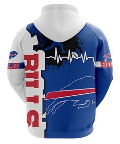 Buffalo Bills All Over Print 3D Zip Hoodie For Nfl Fans
