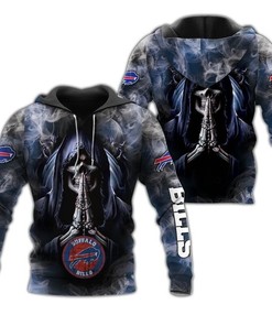 Buffalo Bills Hoodie With 3D Zip Hoodie And Death Smoke Graphic Gifts For Fans