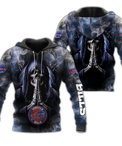 Buffalo Bills Hoodie With 3D Zip Hoodie And Death Smoke Graphic Gifts For Fans