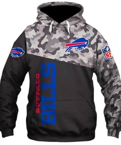 Buffalo Bills Military Hoodie, All Over Print With 3D Zip Hoodie And Long Sleeve For New Season