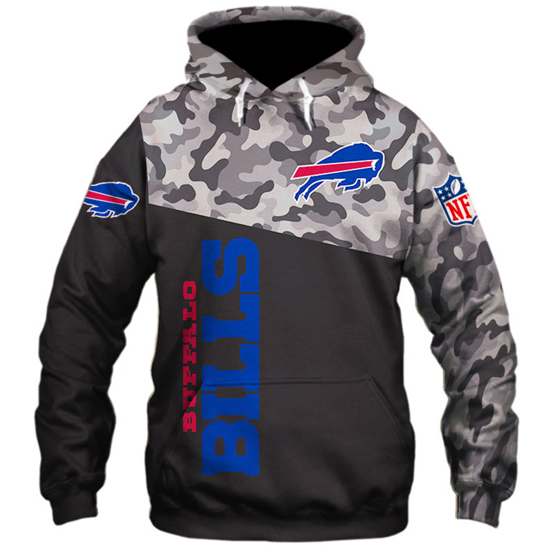 Buffalo Bills Military Hoodie, All Over Print With 3D Zip Hoodie And Long Sleeve For New Season