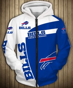 Buffalo Bills Pullover Hoodie With 3D Zip Hoodie Gift For Fans