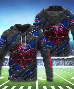 Buffalo Bills Skull 3D Hoodie - Great Gift For Fans