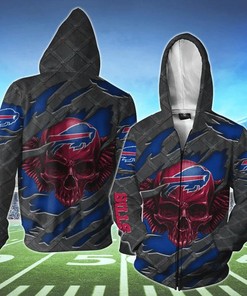 Buffalo Bills Skull 3D Hoodie - Great Gift For Fans