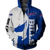 Buffalo Bills Zip Up Hoodie With Skull Printed Design, A Great Gift For Fans