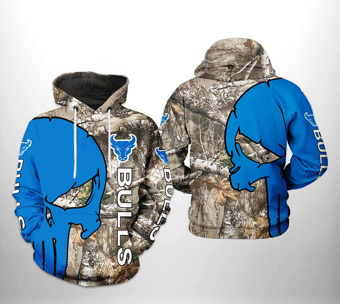 Buffalo Bulls Ncaa Camo Veteran Hunting 3D All Over Print Hoodie, Zip-Up Hoodie To Showcase Team Spirit